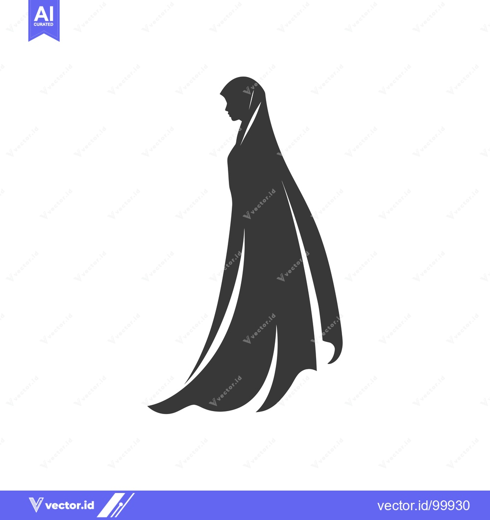 Premium Vector of Silhouette of a woman wearing a hijab