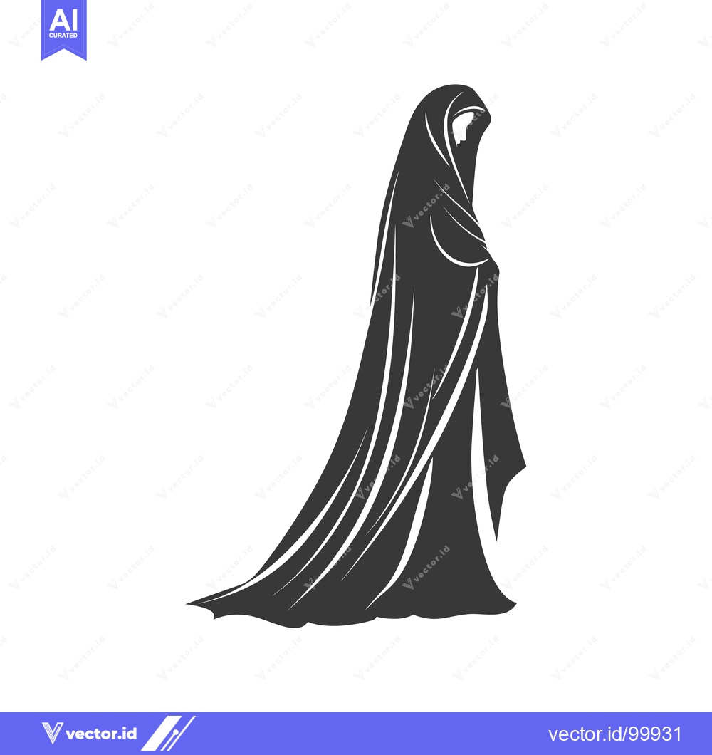 Premium Vector dari Silhouette of a Woman Wearing a Hijab