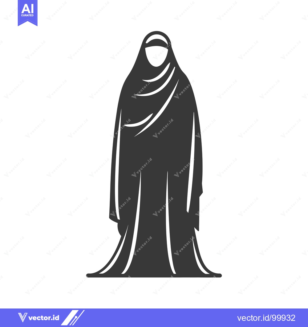 Premium Vector dari Silhouette of a Woman Wearing a Hijab