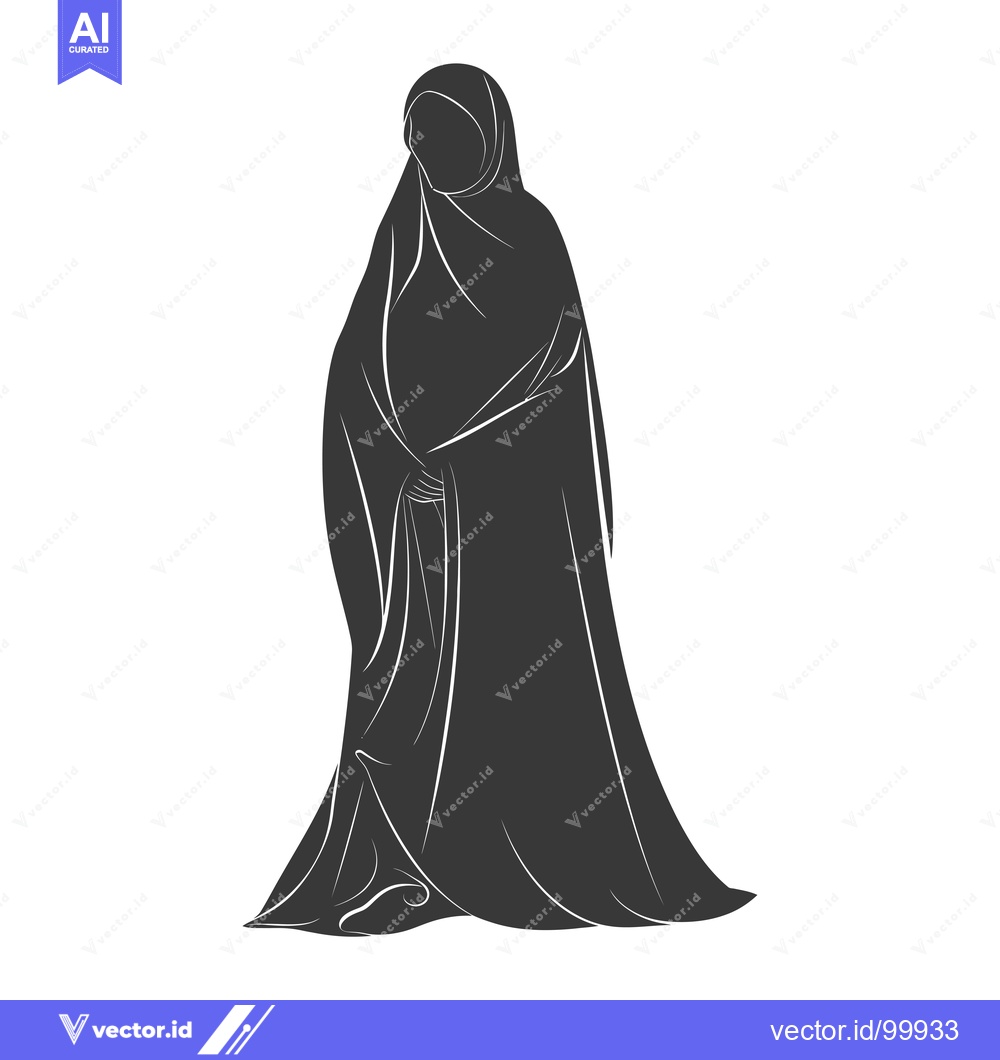 Premium Vector dari Silhouette of a woman wearing a hijab