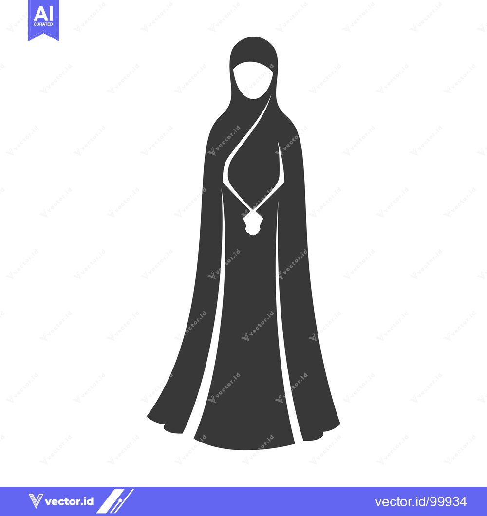 Premium Vector of Silhouette of a Woman Wearing a Hijab