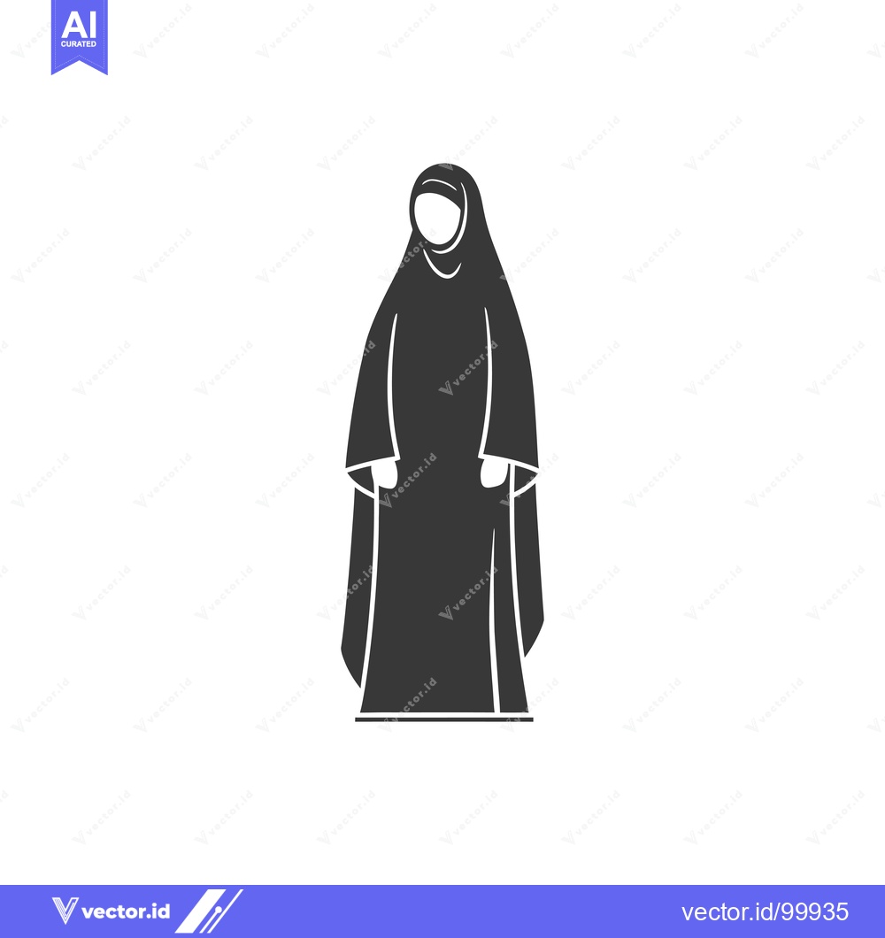 Premium Vector of Silhouette of a Woman Wearing a Hijab