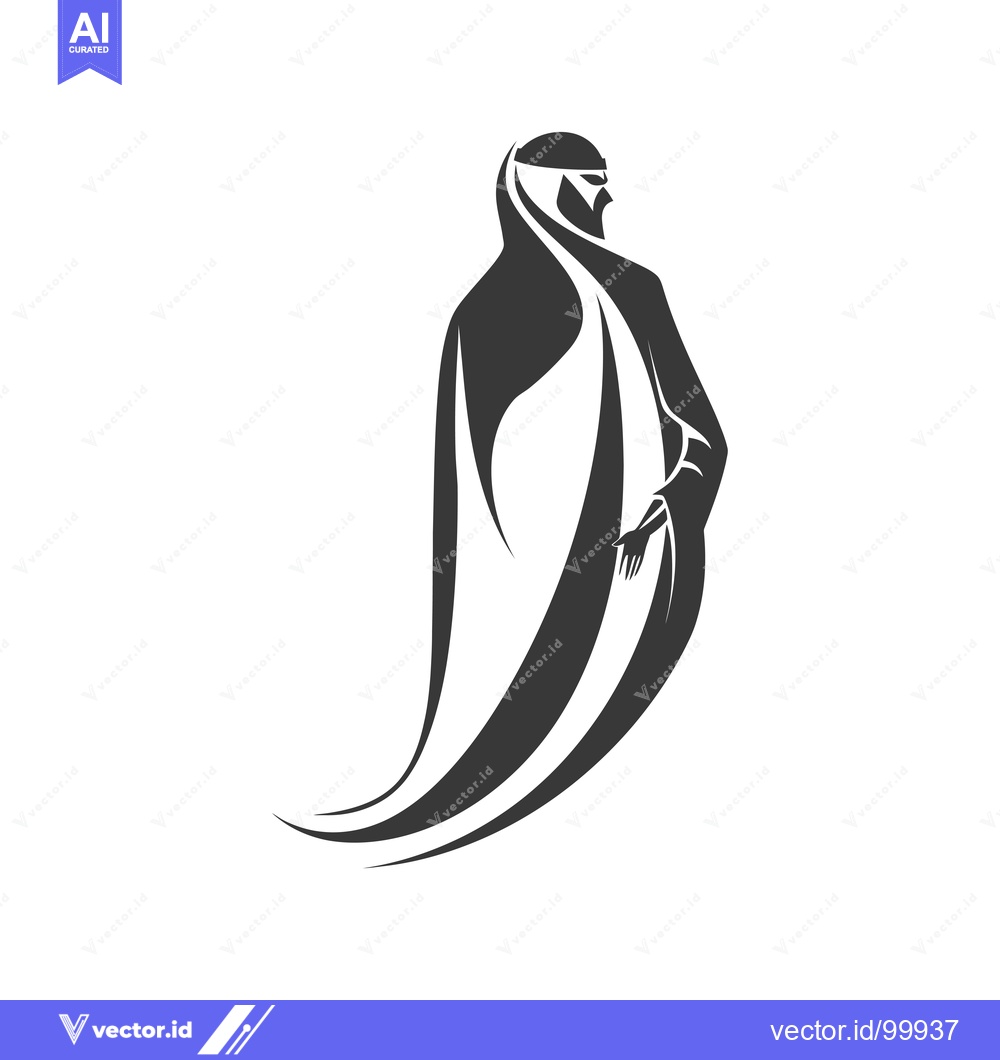 Premium Vector of Silhouette of a woman wearing a hijab, facing right
