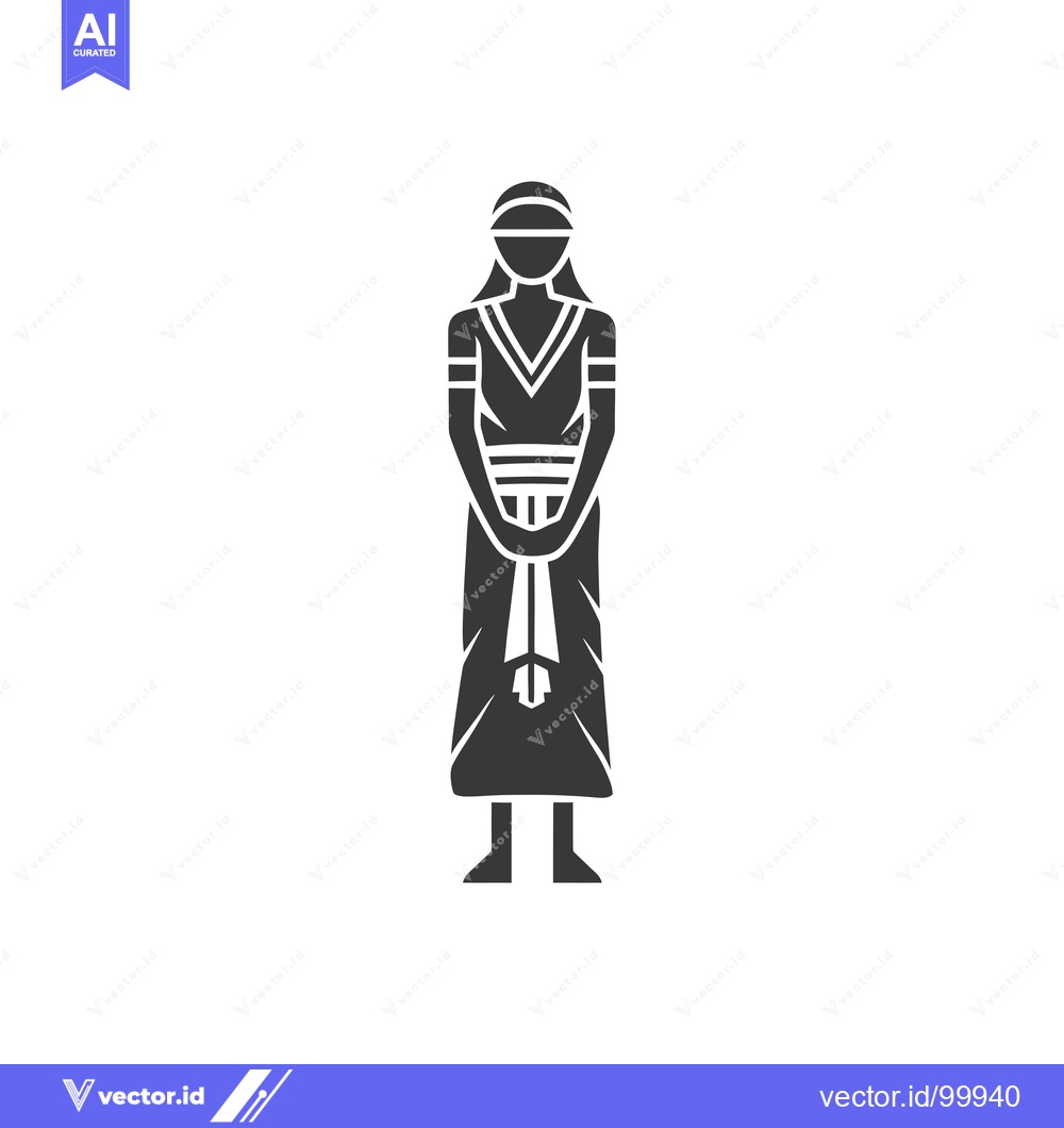 Premium Vector of Silhouette of a woman wearing a long dress and head covering
