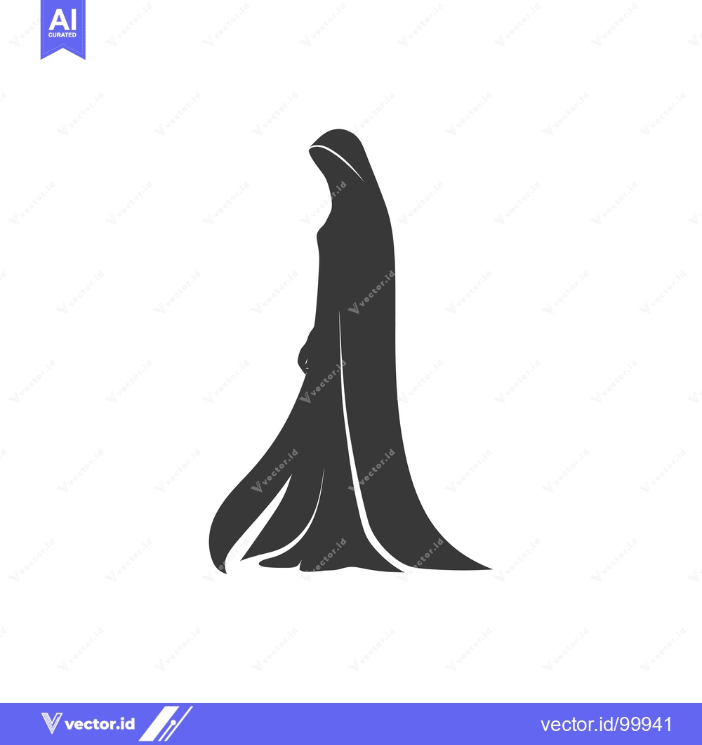 Premium Vector dari Silhouette of a woman wearing a long, flowing robe