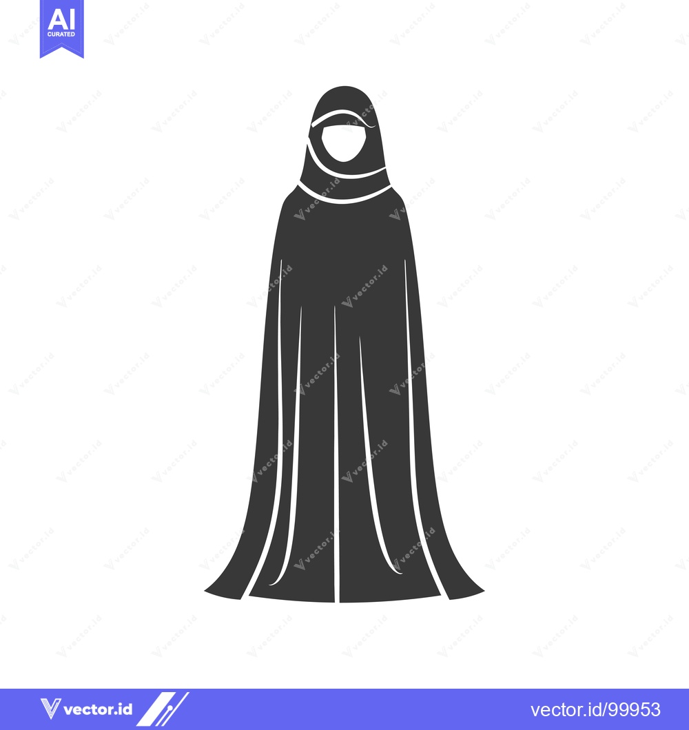 Premium Vector of Silhouette of a woman wearing a niqab