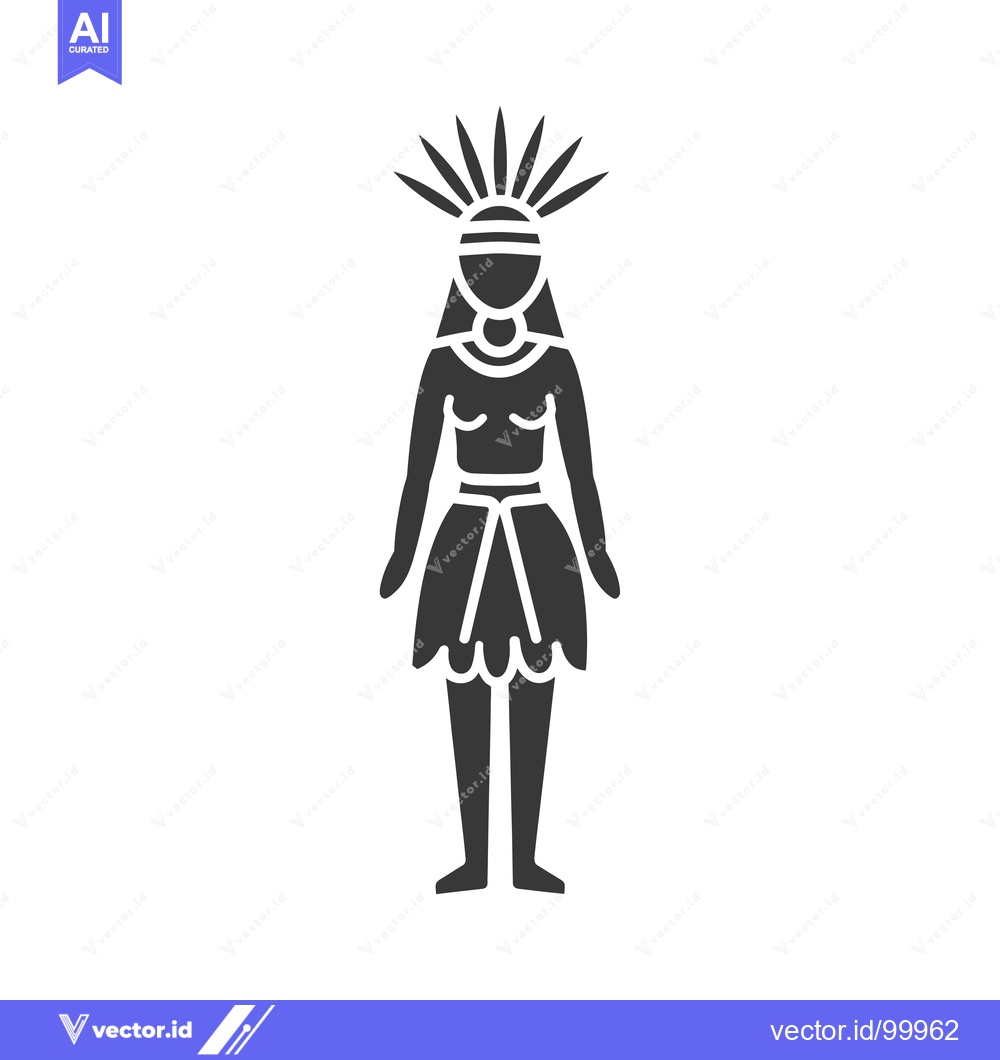 Premium Vector dari Silhouette of a woman wearing a traditional Polynesian headdress and s