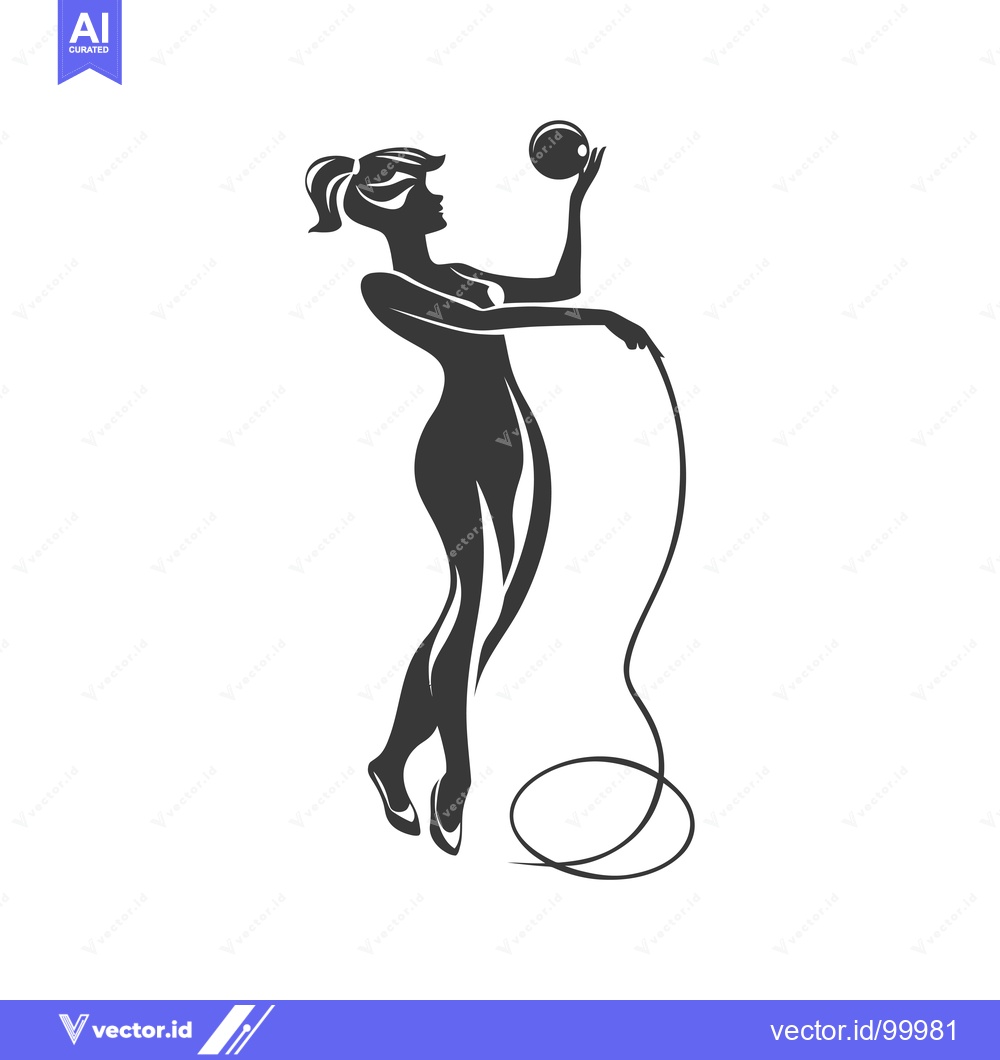 Premium Vector dari Silhouette of a woman with a ball and a whip