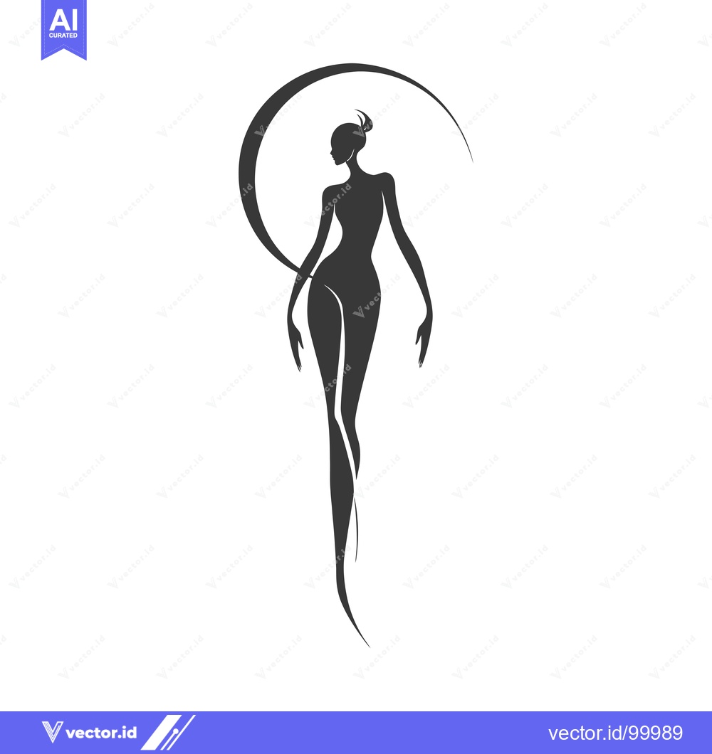 Premium Vector dari Silhouette of a Woman with a Curving Line Above Her Head