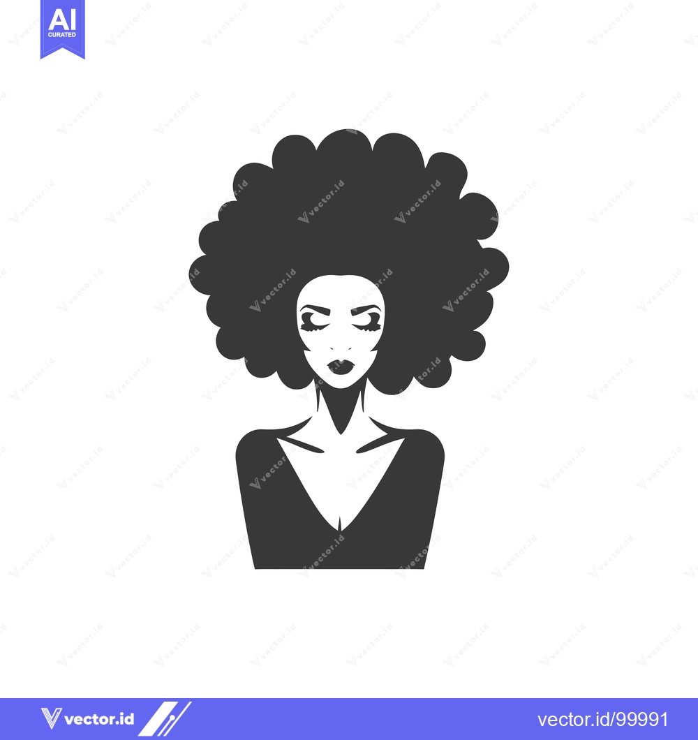 Premium Vector dari Silhouette of a woman with afro hair and closed eyes