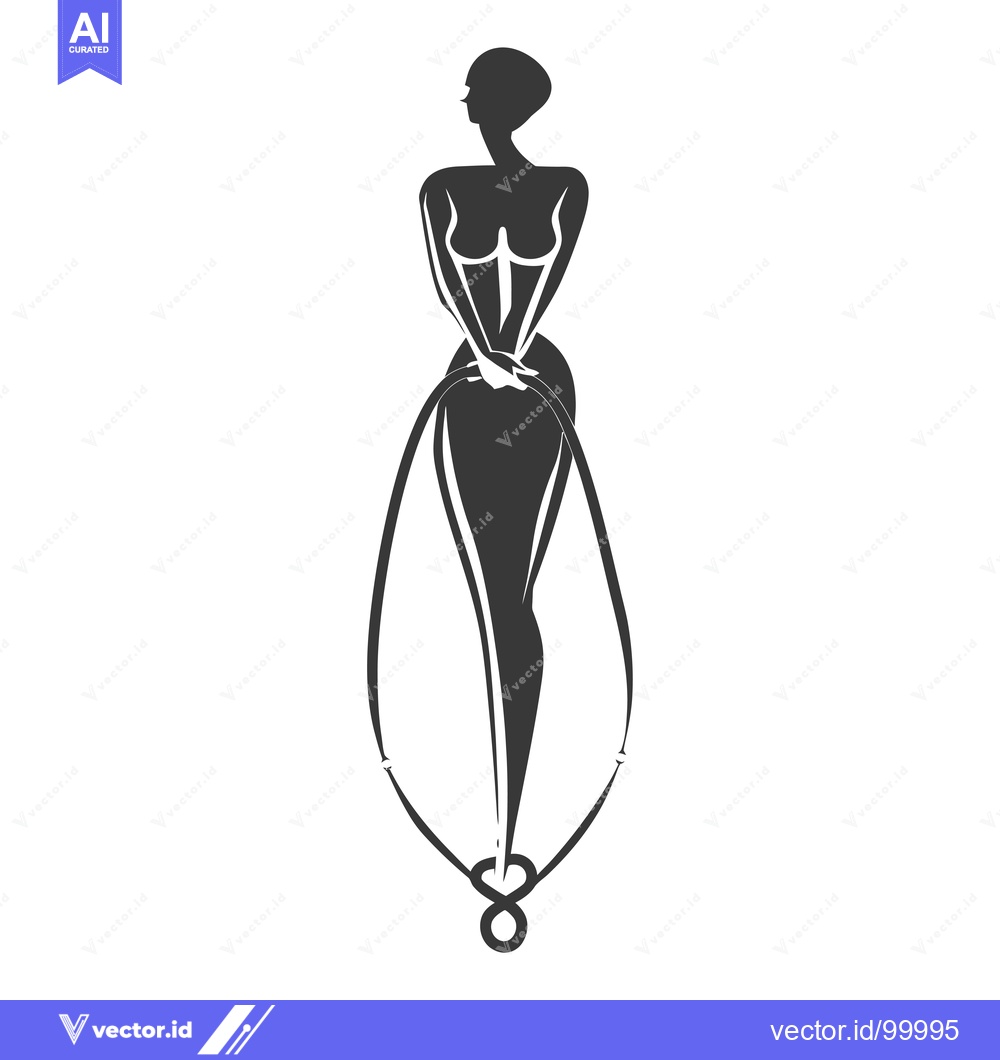 Premium Vector of Silhouette of a woman with an infinity symbol at her feet