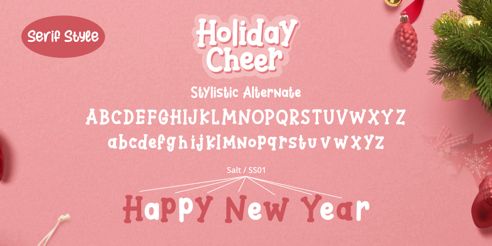 Holiday Cheer Font – pratinjau slide 7