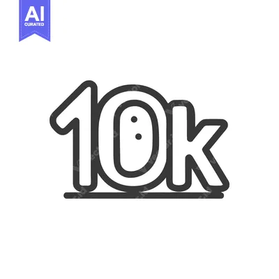 Bold 10k Followers Milestone: Stylish Hand-Drawn Line Art Graphic
