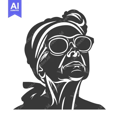 Silhouette of a Woman with Sunglasses and Headscarf Looking Up