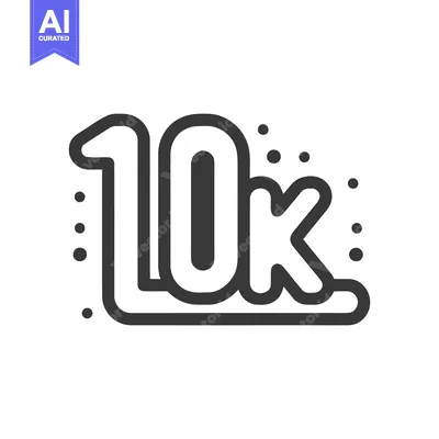 Minimalist 10K Followers Icon: Simple Design, Social Media Concept.