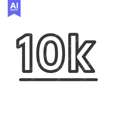Simple 10K Icon with Underline, Minimalist Design on White Background