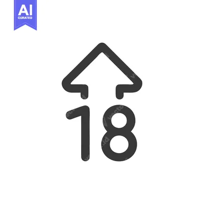 Upward Arrow with Number 18 Icon