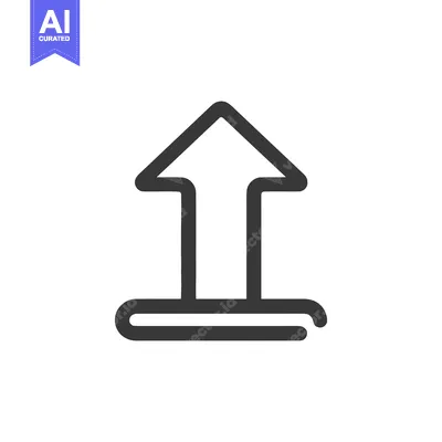 Ascending Arrow Icon with Rounded Base, Minimalist Design