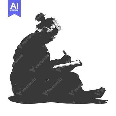 Silhouette of a Woman Writing in a Notebook