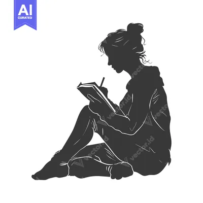 Silhouette of a Woman Writing in a Notebook