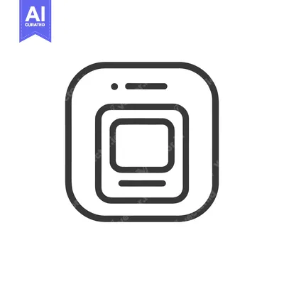 Modern Minimalist App Icon: Nested Square Design with Interface Elemen