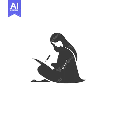 Aset premium populer: Silhouette of a Woman Writing or Drawing