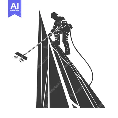 Popular premium asset: Silhouette of a Worker Cleaning a High-Rise Building