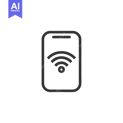 Smartphone Icon with WiFi Signal, Minimalist Design, Connectivity Conc