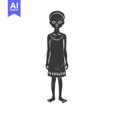 Aset premium populer: Silhouette of a Young Girl in a Dress