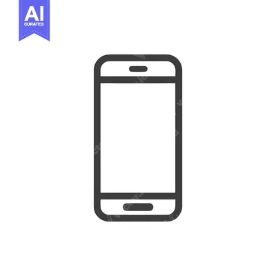 Simple, Modern Smartphone Icon in Clean Line Style