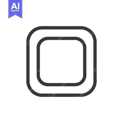 Double Rounded Square Outline Icon, Minimalist Design on White Backgro