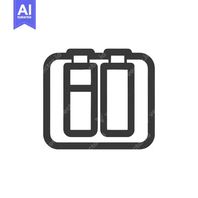 Minimalist Battery Icon: Modern Design, Clean Lines, Digital Symbol, E