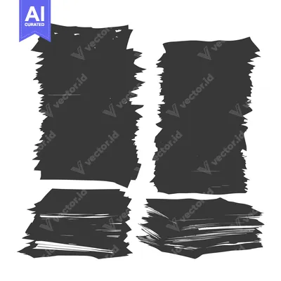 Silhouette of Four Stacks of Papers