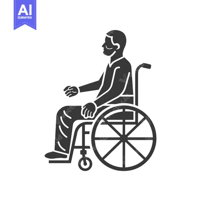 Premium design asset: Silhouette of Person Sitting in a Wheelchair