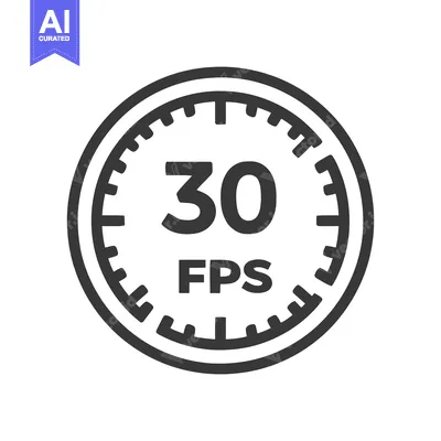 30 FPS:  Circular Icon Graphic Design,  High-Resolution Frame Rate Ind