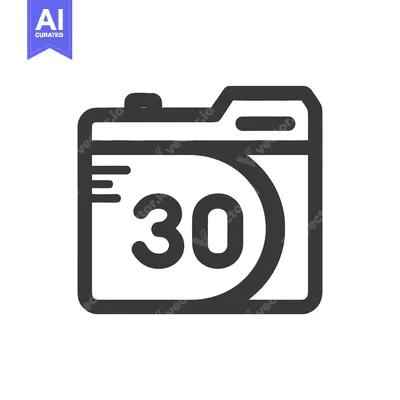 Simple Vector Icon of a 30-Minute Timer