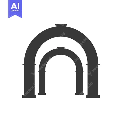 Silhouette of Three Arched Entryways