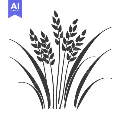 Aset premium populer: Silhouette of Wheat Stalks and Grass Blades