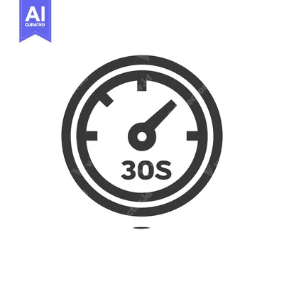 Minimalist 30-Second Timer Icon: Simple, Clean, and Modern Design.