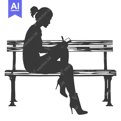 Popular premium asset: Silhouette of Woman Sitting on a Bench and Writing in a Notebook