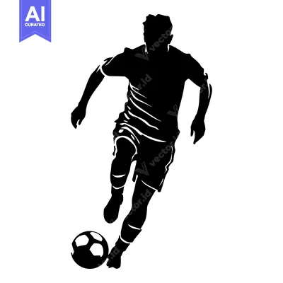Premium design asset: Silhouette of a Soccer Player Kicking the Ball