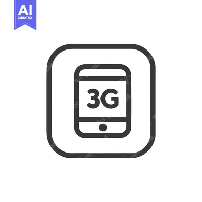 Minimalist 3G Mobile Network Icon: Rounded Square Design