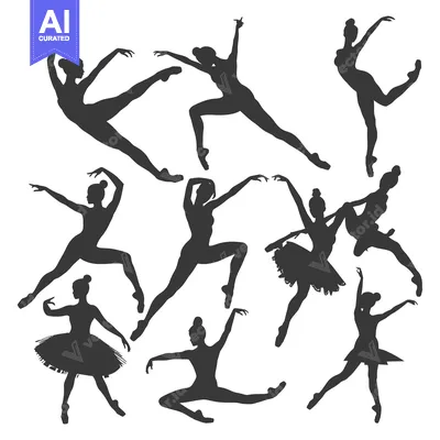 Silhouettes of Ballet Dancers in Various Poses
