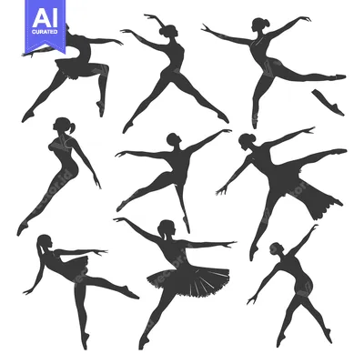 Silhouettes of Ballet Dancers in Various Poses