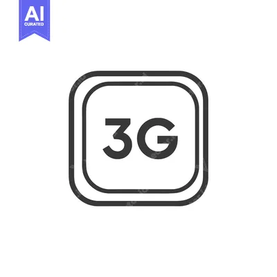 Minimalist 3G Network Icon: Double-lined Square Design