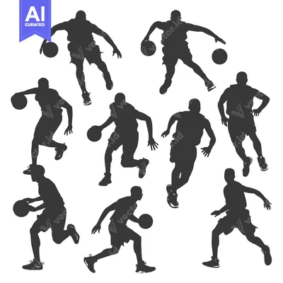 Silhouettes of Basketball Players in Action
