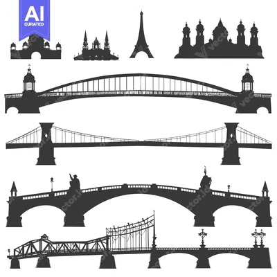 Silhouettes of Bridges and Landmarks