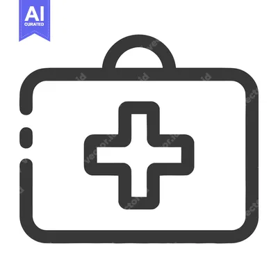 Minimalist First Aid Kit Icon: Healthcare, Emergency, Medical Symbol.