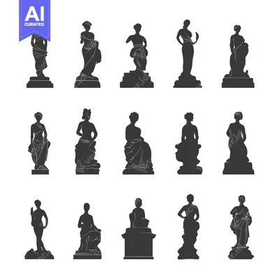 Silhouettes of Classic Greek and Roman Statues of Women