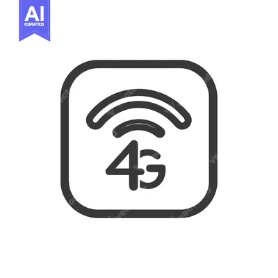 4G Network Icon: Modern Wireless Technology Symbol in Rounded Square F